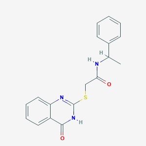 2-[(4-oxo-3,4-dihydro-2-quinazolinyl)thio]-N-(1-phenylethyl)acetamide