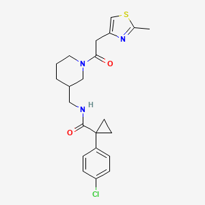 molecular formula C22H26ClN3O2S B6008681 1-(4-chlorophenyl)-N-({1-[(2-methyl-1,3-thiazol-4-yl)acetyl]-3-piperidinyl}methyl)cyclopropanecarboxamide 