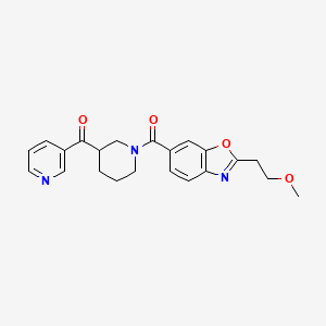 molecular formula C22H23N3O4 B6008684 (1-{[2-(2-methoxyethyl)-1,3-benzoxazol-6-yl]carbonyl}-3-piperidinyl)(3-pyridinyl)methanone 