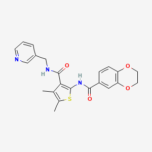 molecular formula C22H21N3O4S B6008706 N-(4,5-dimethyl-3-{[(3-pyridinylmethyl)amino]carbonyl}-2-thienyl)-2,3-dihydro-1,4-benzodioxine-6-carboxamide 