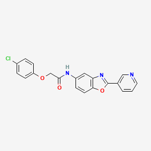 2-(4-chlorophenoxy)-N-[2-(3-pyridinyl)-1,3-benzoxazol-5-yl]acetamide