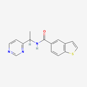 molecular formula C15H13N3OS B6008718 N-[1-(4-pyrimidinyl)ethyl]-1-benzothiophene-5-carboxamide 