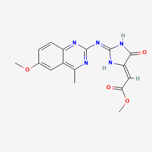 methyl {2-[(6-methoxy-4-methyl-2-quinazolinyl)amino]-5-oxo-1,5-dihydro-4H-imidazol-4-ylidene}acetate