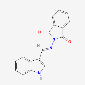 molecular formula C18H13N3O2 B6008732 2-{[(2-methyl-1H-indol-3-yl)methylene]amino}-1H-isoindole-1,3(2H)-dione 