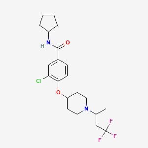 molecular formula C21H28ClF3N2O2 B6008736 3-chloro-N-cyclopentyl-4-{[1-(3,3,3-trifluoro-1-methylpropyl)-4-piperidinyl]oxy}benzamide 
