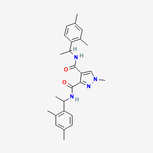 molecular formula C26H32N4O2 B6008749 N,N'-bis[1-(2,4-dimethylphenyl)ethyl]-1-methyl-1H-pyrazole-3,4-dicarboxamide 