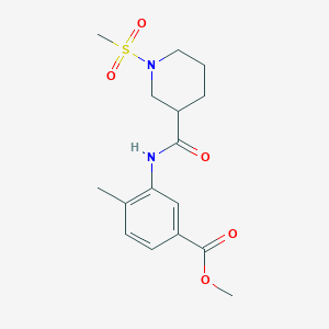 molecular formula C16H22N2O5S B6008754 methyl 4-methyl-3-({[1-(methylsulfonyl)-3-piperidinyl]carbonyl}amino)benzoate 