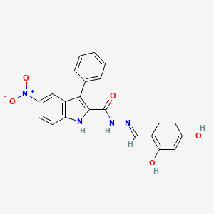 N'-(2,4-dihydroxybenzylidene)-5-nitro-3-phenyl-1H-indole-2-carbohydrazide