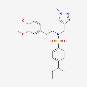 molecular formula C25H33N3O4S B6008766 4-sec-butyl-N-[2-(3,4-dimethoxyphenyl)ethyl]-N-[(1-methyl-1H-pyrazol-4-yl)methyl]benzenesulfonamide 