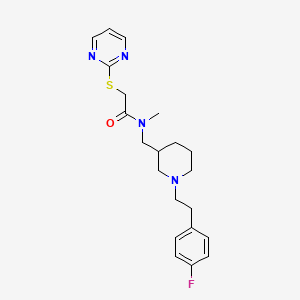 molecular formula C21H27FN4OS B6008771 N-({1-[2-(4-fluorophenyl)ethyl]-3-piperidinyl}methyl)-N-methyl-2-(2-pyrimidinylthio)acetamide 