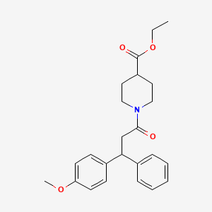 molecular formula C24H29NO4 B6008788 ethyl 1-[3-(4-methoxyphenyl)-3-phenylpropanoyl]-4-piperidinecarboxylate 