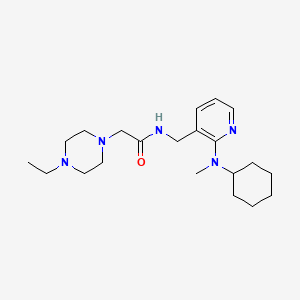 molecular formula C21H35N5O B6008802 N-({2-[cyclohexyl(methyl)amino]-3-pyridinyl}methyl)-2-(4-ethyl-1-piperazinyl)acetamide 