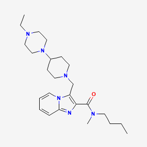 molecular formula C25H40N6O B6008812 N-butyl-3-{[4-(4-ethyl-1-piperazinyl)-1-piperidinyl]methyl}-N-methylimidazo[1,2-a]pyridine-2-carboxamide 