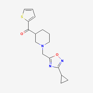 molecular formula C16H19N3O2S B6008819 {1-[(3-cyclopropyl-1,2,4-oxadiazol-5-yl)methyl]-3-piperidinyl}(2-thienyl)methanone 