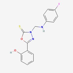 5-(2-hydroxyphenyl)-3-{[(4-iodophenyl)amino]methyl}-1,3,4-oxadiazole-2(3H)-thione