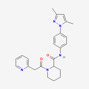 molecular formula C24H27N5O2 B6008850 N-[4-(3,5-dimethyl-1H-pyrazol-1-yl)phenyl]-1-(2-pyridinylacetyl)-2-piperidinecarboxamide 