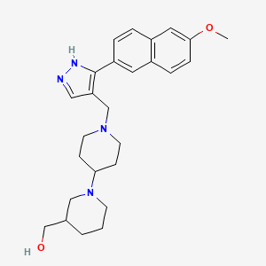 molecular formula C26H34N4O2 B6008866 (1'-{[3-(6-methoxy-2-naphthyl)-1H-pyrazol-4-yl]methyl}-1,4'-bipiperidin-3-yl)methanol 