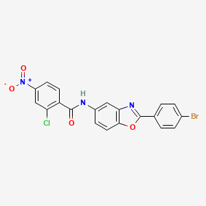 N-[2-(4-bromophenyl)-1,3-benzoxazol-5-yl]-2-chloro-4-nitrobenzamide