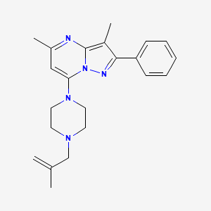 molecular formula C22H27N5 B6008897 3,5-dimethyl-7-[4-(2-methyl-2-propen-1-yl)-1-piperazinyl]-2-phenylpyrazolo[1,5-a]pyrimidine 