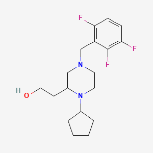 molecular formula C18H25F3N2O B6008910 2-[1-cyclopentyl-4-(2,3,6-trifluorobenzyl)-2-piperazinyl]ethanol 