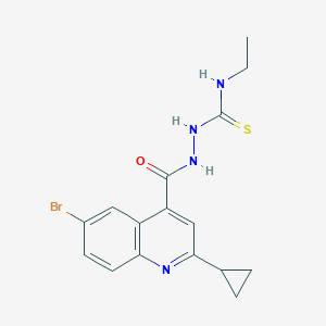 2-[(6-bromo-2-cyclopropyl-4-quinolinyl)carbonyl]-N-ethylhydrazinecarbothioamide