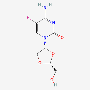 molecular formula C8H10FN3O4 B600895 4-氨基-5-氟-1-[(2R,4R)-2-(羟甲基)-1,3-二氧戊环-4-基]嘧啶-2-酮 CAS No. 145417-33-0