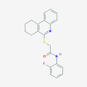 molecular formula C21H19FN2OS B6008950 N-(2-fluorophenyl)-2-(7,8,9,10-tetrahydro-6-phenanthridinylthio)acetamide 