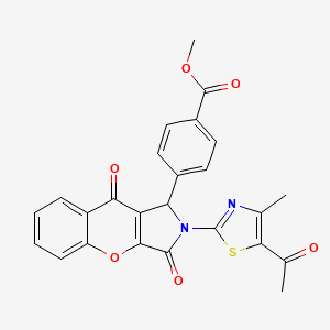 molecular formula C25H18N2O6S B6008953 methyl 4-[2-(5-acetyl-4-methyl-1,3-thiazol-2-yl)-3,9-dioxo-1,2,3,9-tetrahydrochromeno[2,3-c]pyrrol-1-yl]benzoate 