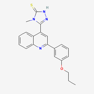 4-methyl-5-[2-(3-propoxyphenyl)-4-quinolinyl]-4H-1,2,4-triazole-3-thiol