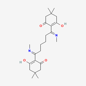 molecular formula C24H36N2O4 B6008965 2,2'-[1,6-bis(methylamino)-1,6-hexanediylidene]bis(5,5-dimethyl-1,3-cyclohexanedione) 