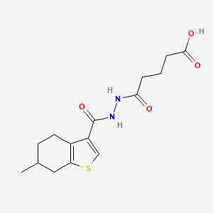 molecular formula C15H20N2O4S B6008974 5-{2-[(6-methyl-4,5,6,7-tetrahydro-1-benzothien-3-yl)carbonyl]hydrazino}-5-oxopentanoic acid 