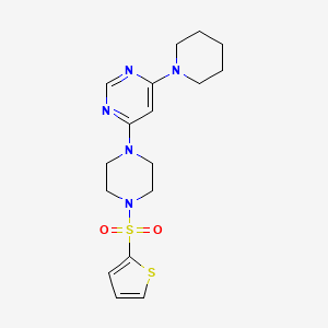 molecular formula C17H23N5O2S2 B6008980 4-(1-piperidinyl)-6-[4-(2-thienylsulfonyl)-1-piperazinyl]pyrimidine 