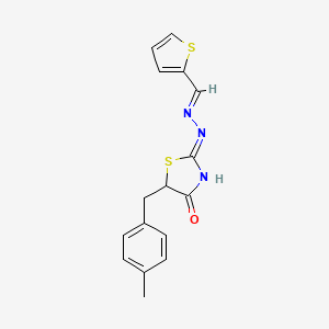 molecular formula C16H15N3OS2 B6009024 2-thiophenecarbaldehyde [5-(4-methylbenzyl)-4-oxo-1,3-thiazolidin-2-ylidene]hydrazone 