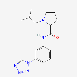molecular formula C16H22N6O B6009030 1-isobutyl-N-[3-(1H-tetrazol-1-yl)phenyl]prolinamide 