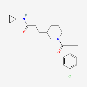 molecular formula C22H29ClN2O2 B6009031 3-(1-{[1-(4-chlorophenyl)cyclobutyl]carbonyl}-3-piperidinyl)-N-cyclopropylpropanamide 