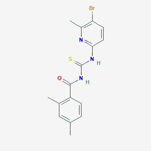 molecular formula C16H16BrN3OS B6009036 N-{[(5-bromo-6-methyl-2-pyridinyl)amino]carbonothioyl}-2,4-dimethylbenzamide 
