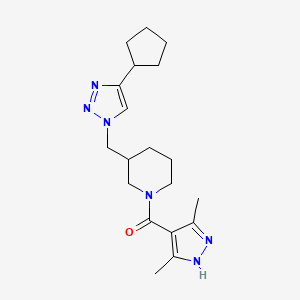 3-[(4-cyclopentyl-1H-1,2,3-triazol-1-yl)methyl]-1-[(3,5-dimethyl-1H-pyrazol-4-yl)carbonyl]piperidine