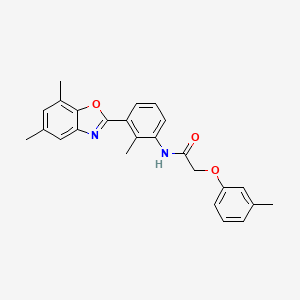 molecular formula C25H24N2O3 B6009045 N-[3-(5,7-dimethyl-1,3-benzoxazol-2-yl)-2-methylphenyl]-2-(3-methylphenoxy)acetamide 