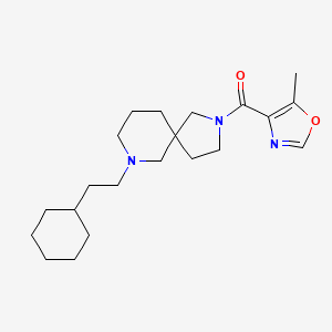 molecular formula C21H33N3O2 B6009056 7-(2-cyclohexylethyl)-2-[(5-methyl-1,3-oxazol-4-yl)carbonyl]-2,7-diazaspiro[4.5]decane 