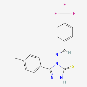 molecular formula C17H13F3N4S B6009084 5-(4-methylphenyl)-4-{[4-(trifluoromethyl)benzylidene]amino}-4H-1,2,4-triazole-3-thiol 