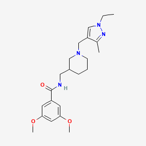 molecular formula C22H32N4O3 B6009089 N-({1-[(1-ethyl-3-methyl-1H-pyrazol-4-yl)methyl]-3-piperidinyl}methyl)-3,5-dimethoxybenzamide 