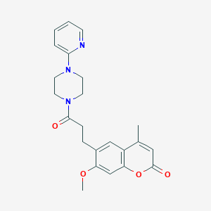 7-methoxy-4-methyl-6-{3-oxo-3-[4-(2-pyridinyl)-1-piperazinyl]propyl}-2H-chromen-2-one