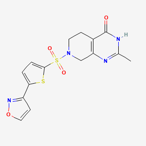 molecular formula C15H14N4O4S2 B6009122 7-[(5-isoxazol-3-yl-2-thienyl)sulfonyl]-2-methyl-5,6,7,8-tetrahydropyrido[3,4-d]pyrimidin-4(3H)-one 