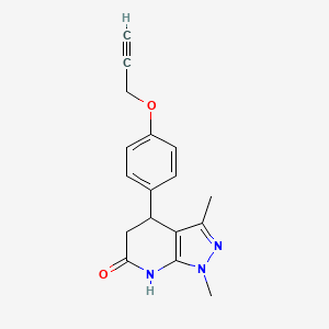 molecular formula C17H17N3O2 B6009146 1,3-dimethyl-4-[4-(2-propyn-1-yloxy)phenyl]-1,4,5,7-tetrahydro-6H-pyrazolo[3,4-b]pyridin-6-one 