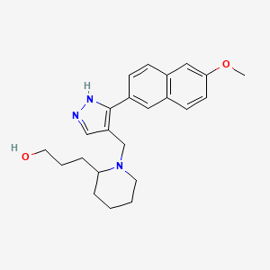 3-(1-{[3-(6-methoxy-2-naphthyl)-1H-pyrazol-4-yl]methyl}-2-piperidinyl)-1-propanol