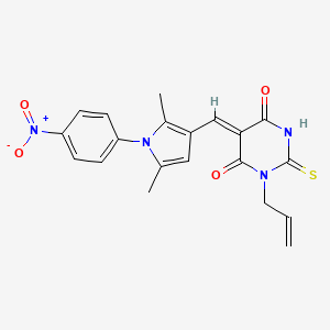 molecular formula C20H18N4O4S B6009179 1-allyl-5-{[2,5-dimethyl-1-(4-nitrophenyl)-1H-pyrrol-3-yl]methylene}-2-thioxodihydro-4,6(1H,5H)-pyrimidinedione 