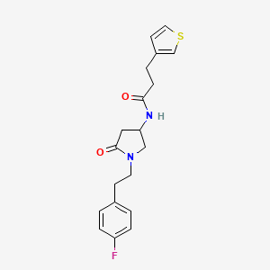 molecular formula C19H21FN2O2S B6009187 N-{1-[2-(4-fluorophenyl)ethyl]-5-oxo-3-pyrrolidinyl}-3-(3-thienyl)propanamide 