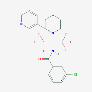 3-chloro-N-[2,2,2-trifluoro-1-(2-pyridin-3-ylpiperidin-1-yl)-1-(trifluoromethyl)ethyl]benzamide