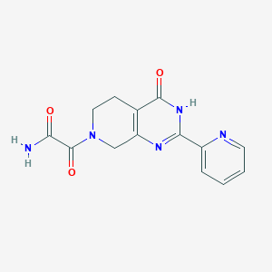 molecular formula C14H13N5O3 B6009205 2-oxo-2-(4-oxo-2-pyridin-2-yl-4,5,6,8-tetrahydropyrido[3,4-d]pyrimidin-7(3H)-yl)acetamide 