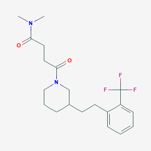 molecular formula C20H27F3N2O2 B6009224 N,N-dimethyl-4-oxo-4-(3-{2-[2-(trifluoromethyl)phenyl]ethyl}-1-piperidinyl)butanamide 